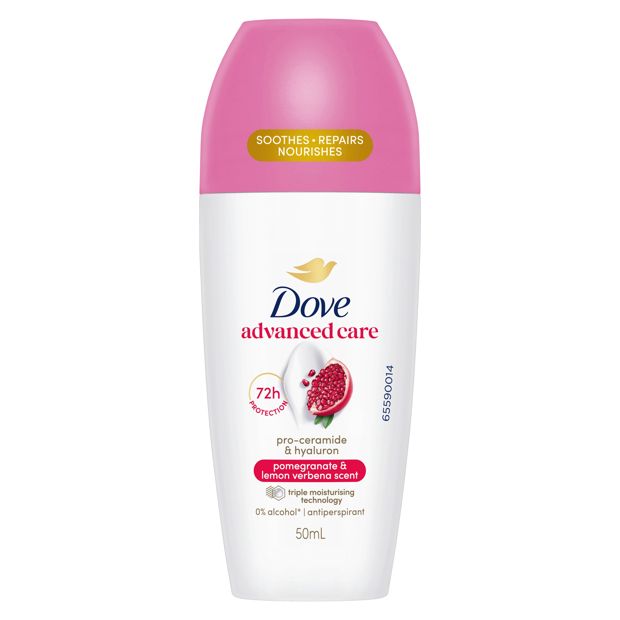Dove Advanced Care Go Fresh Antiperspirant Deodorant Roll-On 50ml - Pro-Ceramide and Calendula, Pomegranate Scent