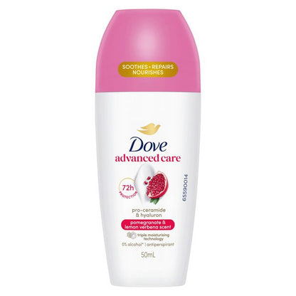 Dove Advanced Care Go Fresh Antiperspirant Deodorant Roll-On 50ml - Pro-Ceramide and Calendula, Pomegranate Scent