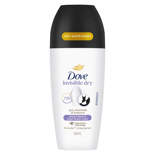 Dove Advanced Care Go Fresh Antiperspirant Deodorant Roll-On 50ml - Pro-Ceramide and Calendula, White Freesia Scent