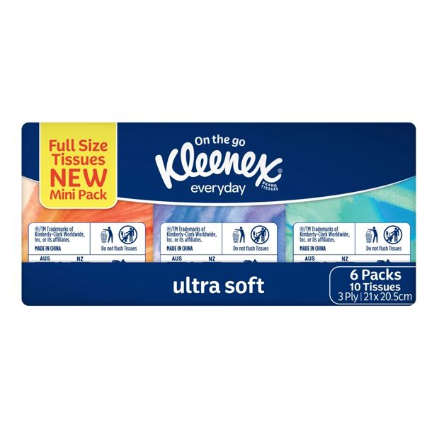 6 Pack On The Go Kleenex Everyday Full Size Tissues New Mini Pack