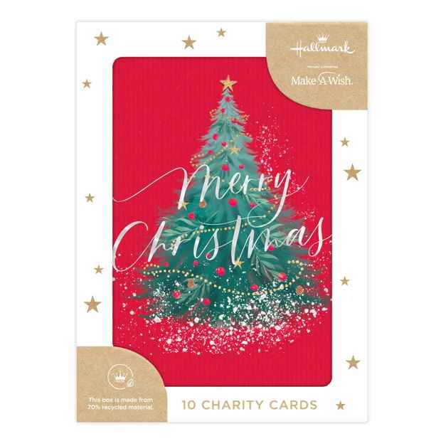 10 Pack Hallmark Boxed Charity Christmas Cards -Tree
