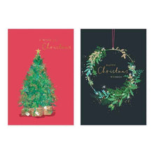 10 Pack Hallmark Boxed Charity Christmas Cards - Tree and Wreath
