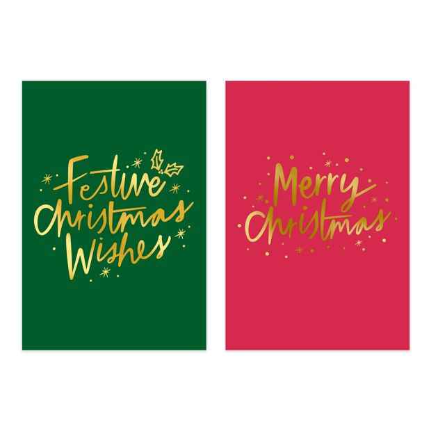 10 Pack Hallmark Boxed Charity Christmas Cards - Green and Red