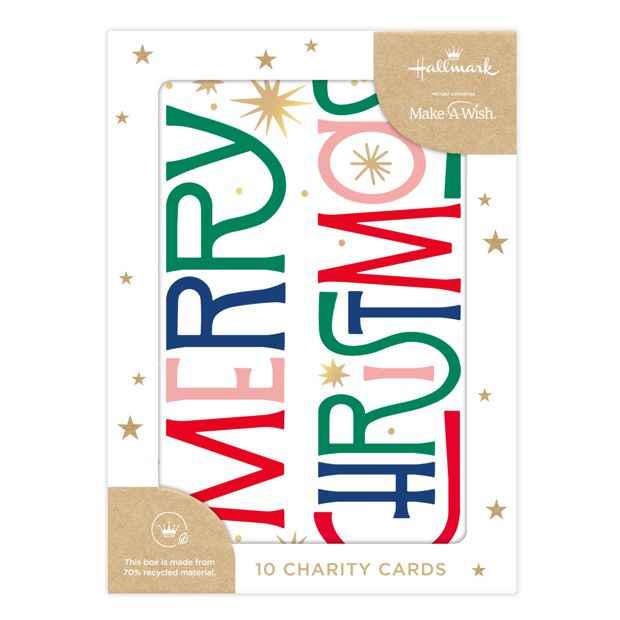 10 Pack Hallmark Boxed Charity Christmas Cards - Merry Christmas