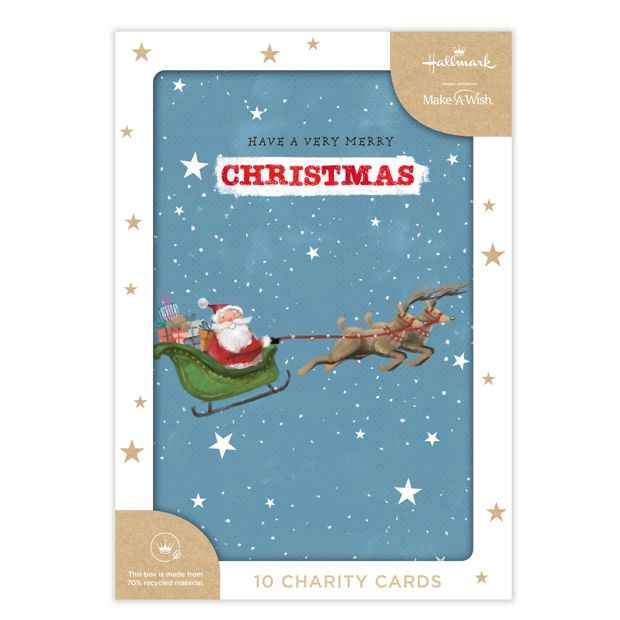 10 Pack Hallmark Boxed Charity Christmas Cards - Merry Christmas
