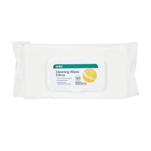 Anko 120 Pack Cleaning Wipes, Citrus