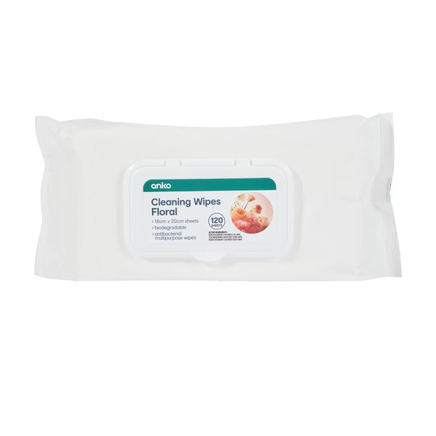Anko 120 Pack Cleaning Wipes, Floral