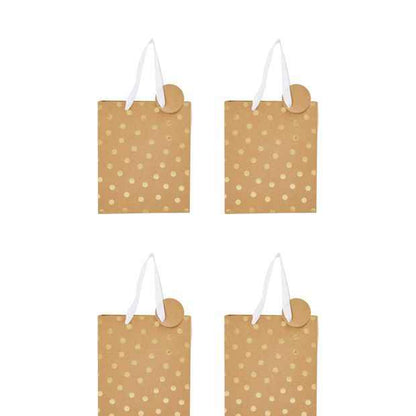 Medium Kraft Foil Gift Bags - 4 Pack