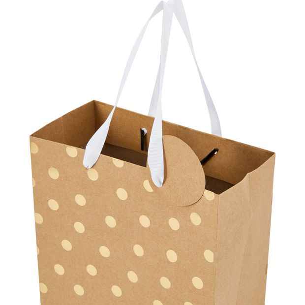 Medium Kraft Foil Gift Bags - 4 Pack