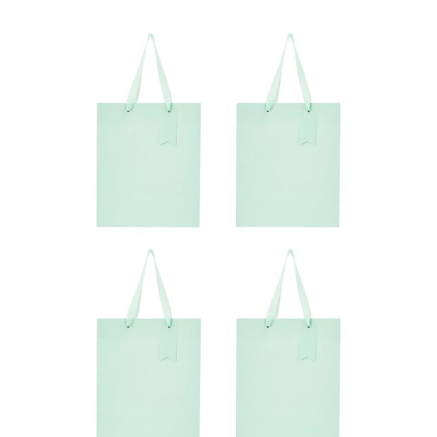 4 Pack Multi Green Gift Bags, Medium - Anko