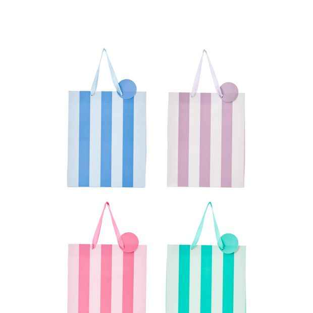 4 Pack Multi Stripe Gift Bags, Large - Anko