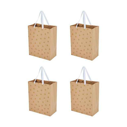 4 Pack Multi Kraft Foil Gift Bags, Large - Anko