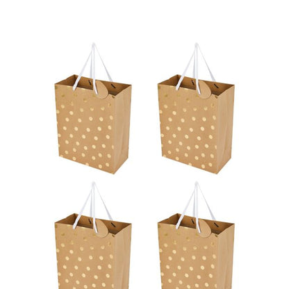 4 Pack Multi Kraft Foil Gift Bags, Large - Anko