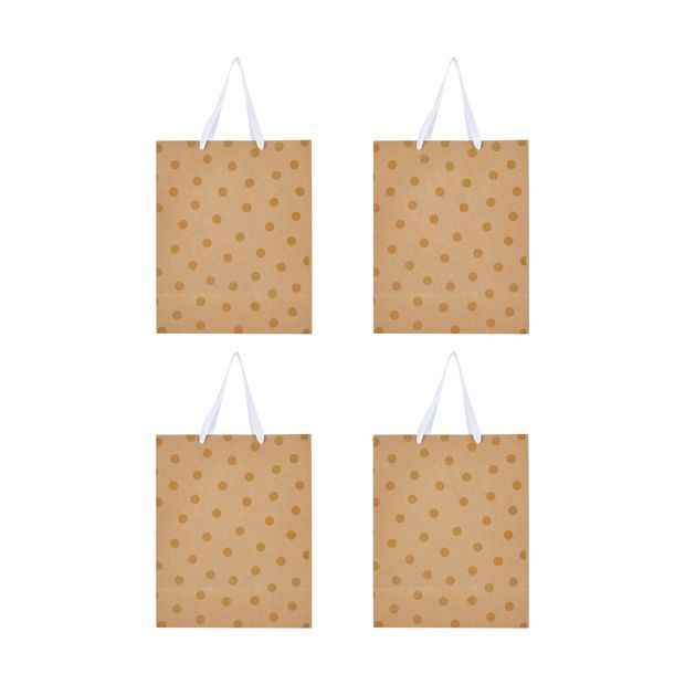 4 Pack Multi Kraft Foil Gift Bags, Large - Anko