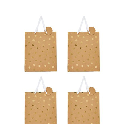4 Pack Multi Kraft Foil Gift Bags, Large - Anko