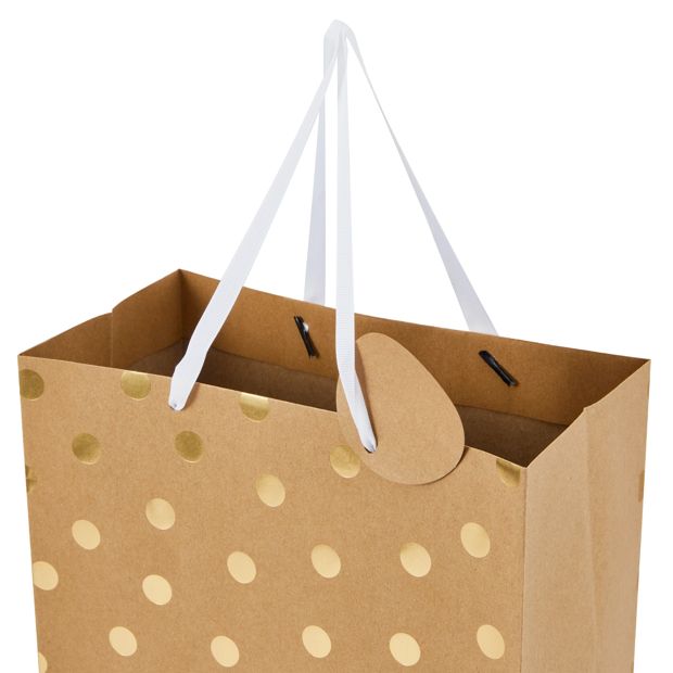4 Pack Multi Kraft Foil Gift Bags, Large - Anko