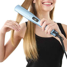Blue Steam Hair Straightener with Ceramic Plates