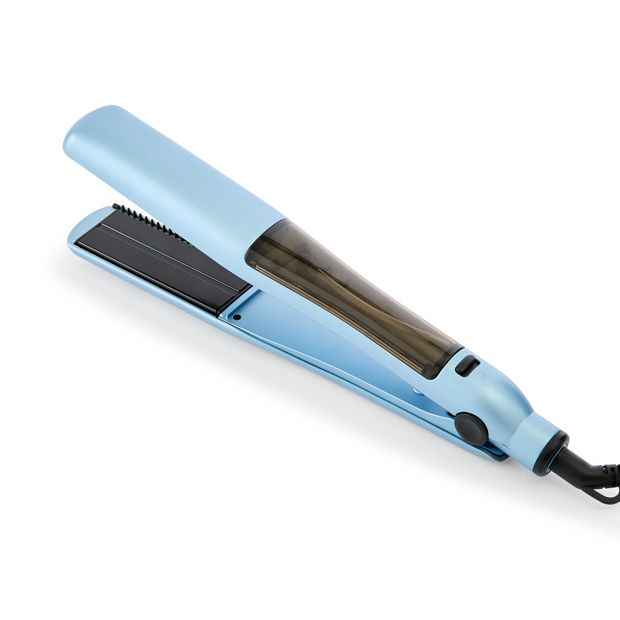 Blue Steam Hair Straightener with Ceramic Plates