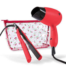 Compact Hair Dryer & Straightener Set - Red