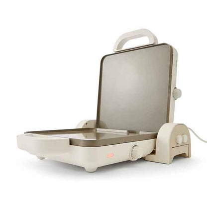 Fold-Out Indoor Grill with Dual Cooking Zones