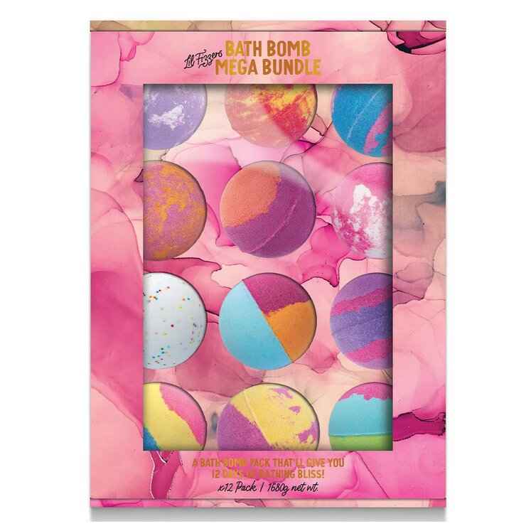 Bath Bombs 12 Pack - Assorted Scents & Colours