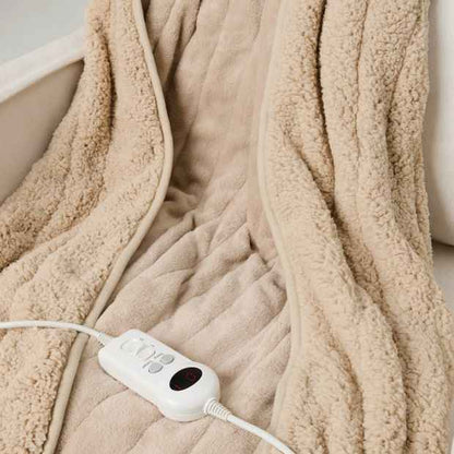 Electric Sherpa Throw - Beige