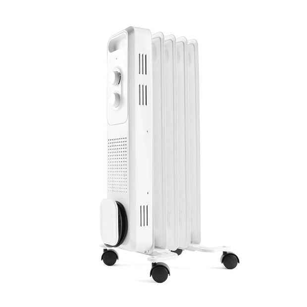 5 Fin Portable Oil Heater - White