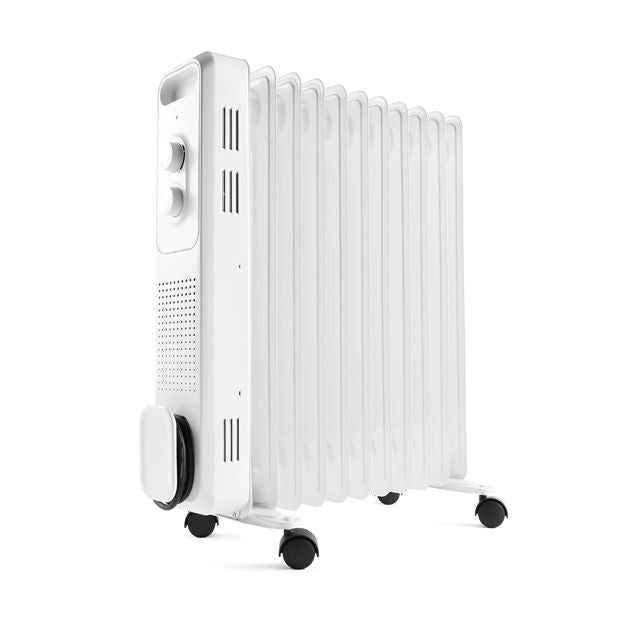 11 Fin Portable Oil Heater - Grey