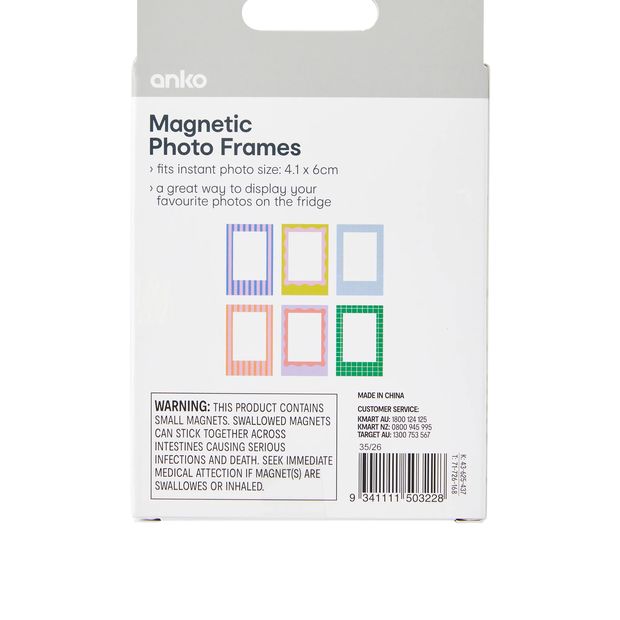 Anko 6 Pack Magnetic Photo Frames