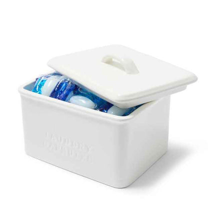 Ceramic Laundry Pod Storage Container with Lid