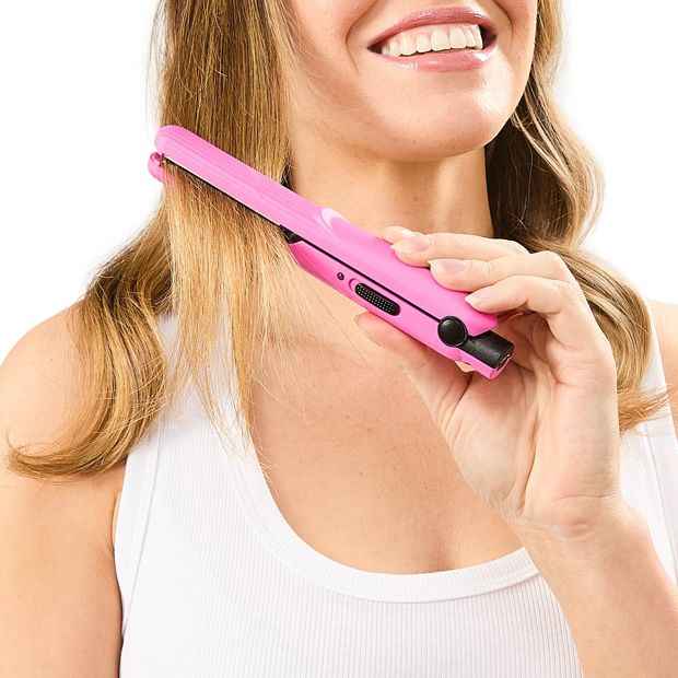 Compact USB Hair Straightener - Hot Pink