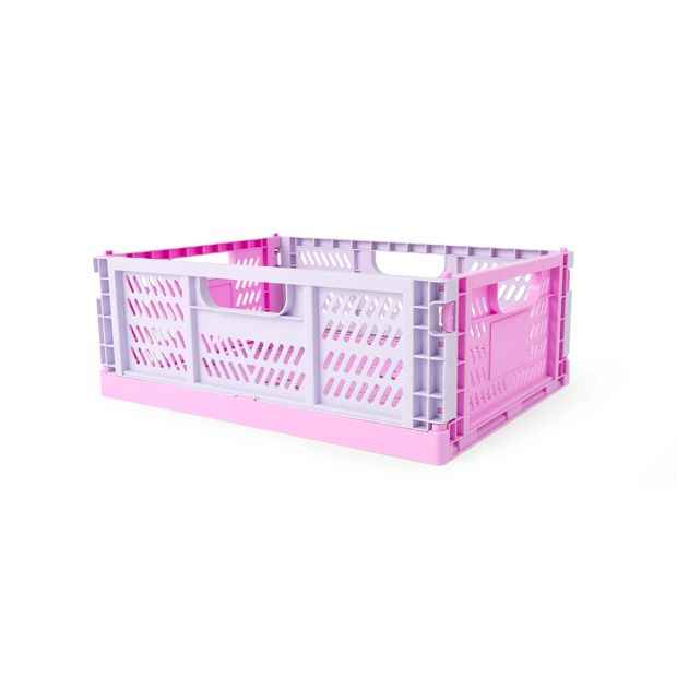 Anko 15L Collapsible Crate - Medium, Pink