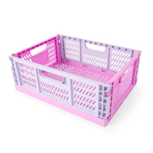 Anko 15L Collapsible Crate - Medium, Pink
