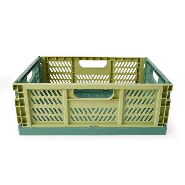Anko 15L Collapsible Crate - Medium, Green