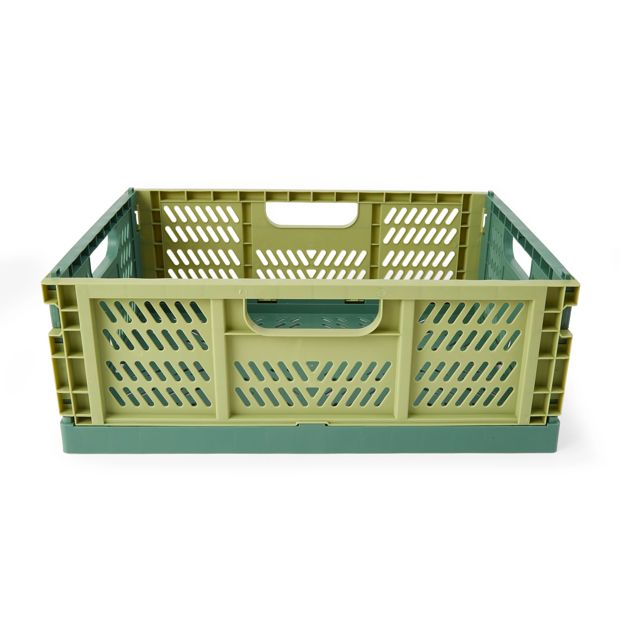 Anko 15L Collapsible Crate - Medium, Green