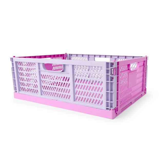 Anko 30L Collapsible Crate - Large, Pink