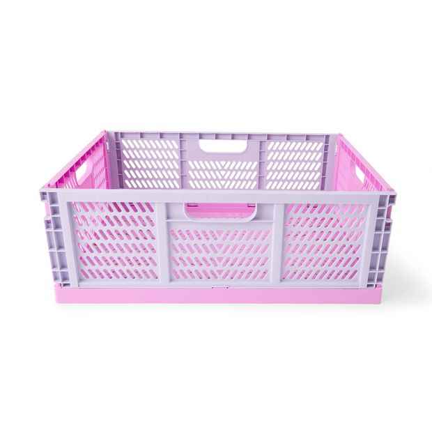 Anko 30L Collapsible Crate - Large, Pink
