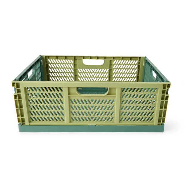 Anko 30L Collapsible Crate - Large, Green