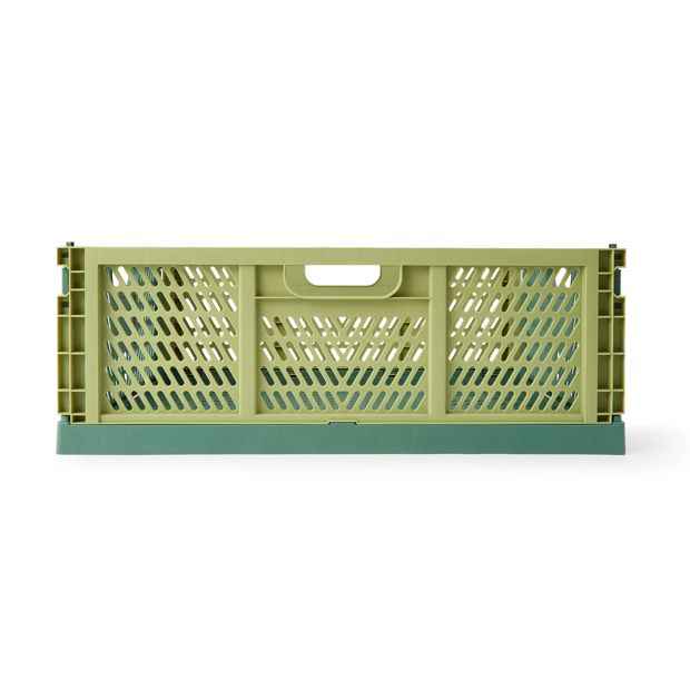 Large 30L Collapsible Storage Crate - Green