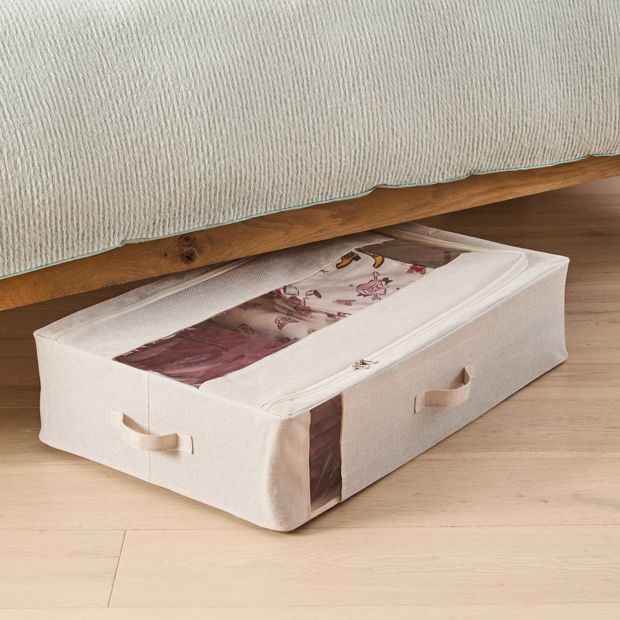 Anko Linen Look Underbed Collapsible Box - Beige