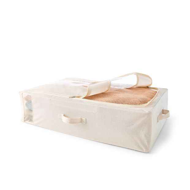Anko Linen Look Underbed Collapsible Box - Beige