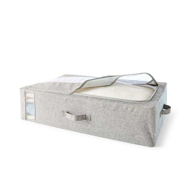Anko Linen Look Underbed Collapsible Box - Charcoal