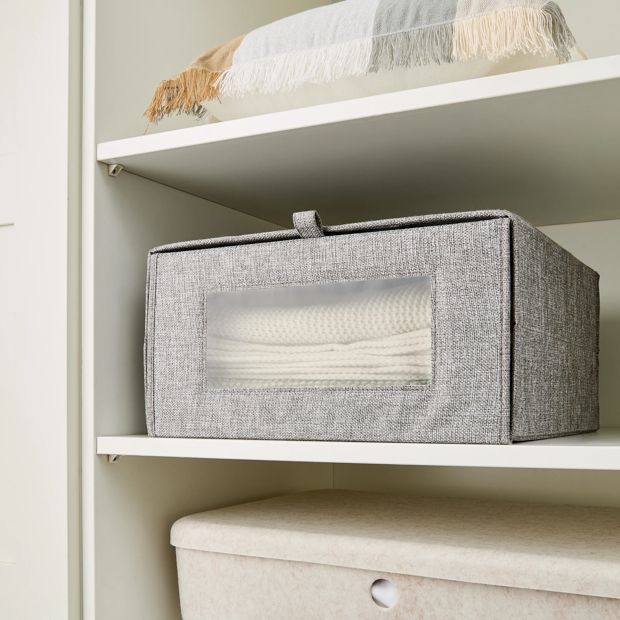 Anko Linen Look Clothing Storage Box - Charcoal