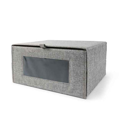 Linen-Look Storage Box - Charcoal