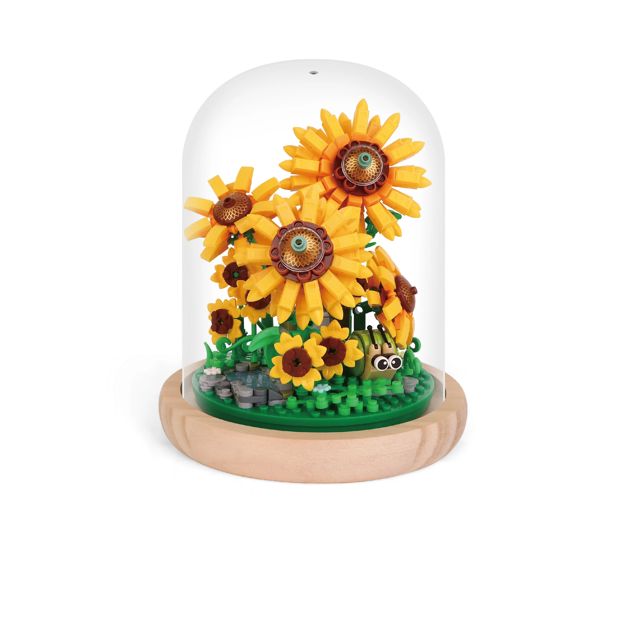 627 Piece Mini Blocks Flower Series: Sunflower in Dome