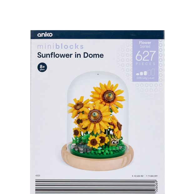 627 Piece Mini Blocks Flower Series: Sunflower in Dome