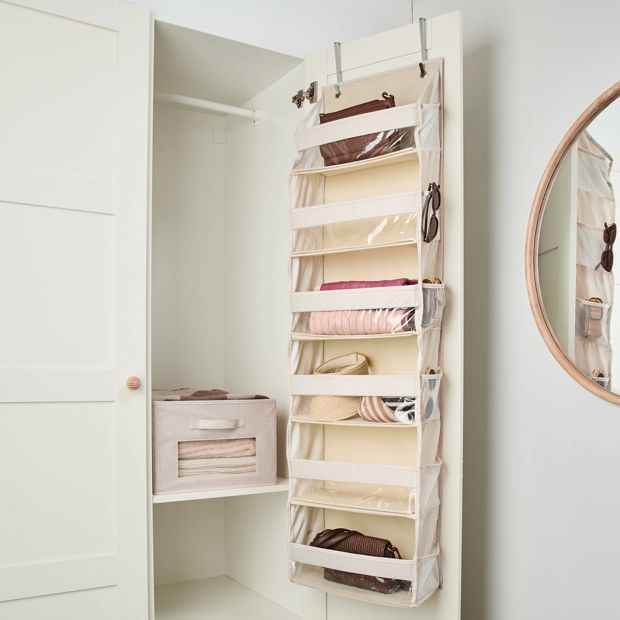 Anko Linen Look Over the Door Organiser- Beige