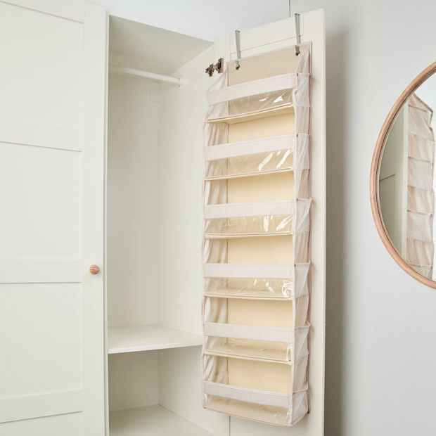Anko Linen Look Over the Door Organiser- Beige