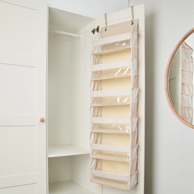 Anko Linen Look Over the Door Organiser- Beige