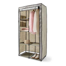 Anko Linen Look Covered Wardrobe, Charcoal